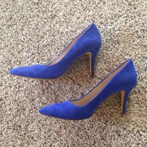 BCBG Generation Blue Leather Suede Heels